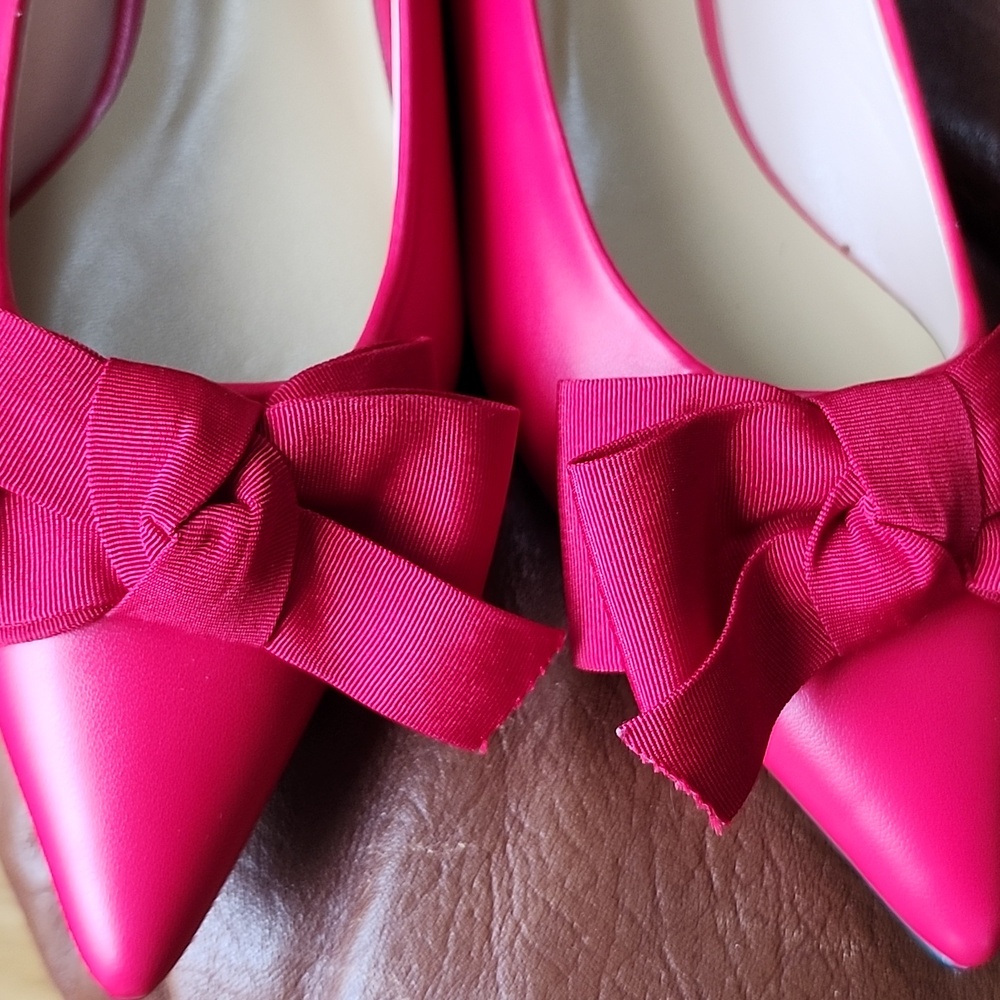 C Paravano Red Ballet Flats With bows. SZ.36. ( They R Red) Not Pink. - Picture 3 of 8